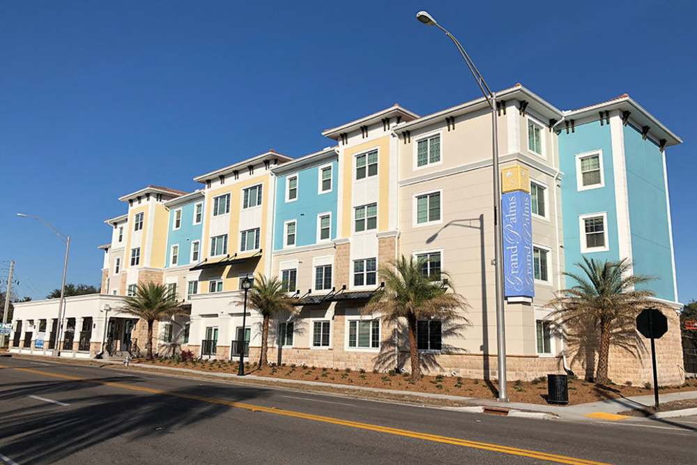 Exterior of the building at Grand Palms in Bradenton, Florida
