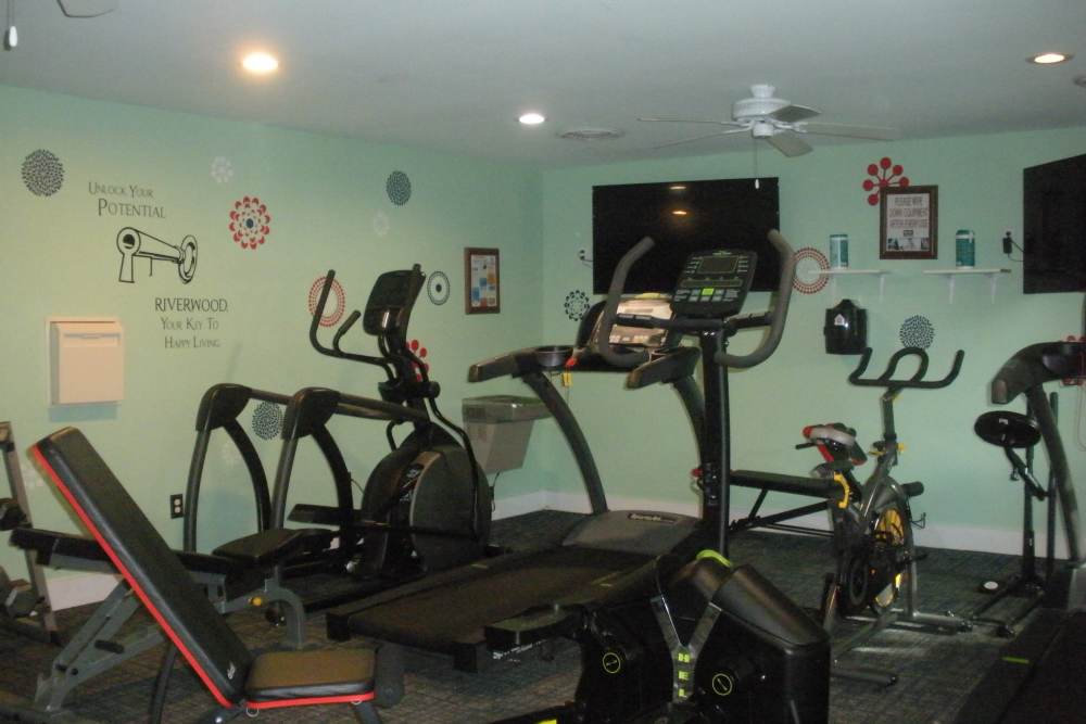 Fitness room at Riverwood Apartments in Mount Pleasant, South Carolina