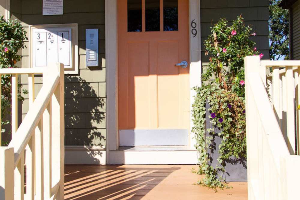Front door with slightly elevated access at Jamaica Plain Scattered Site in Jamaica Plain,Massachusetts