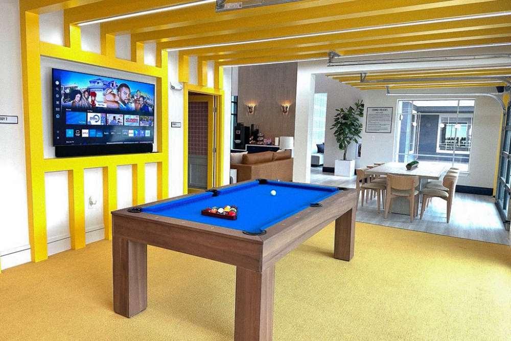 Game lounge at The Landing Lawrence 