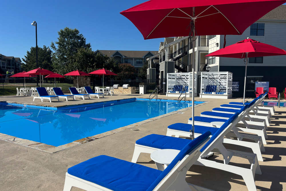 Resort-style swimming pool at The Landing Lawrence 