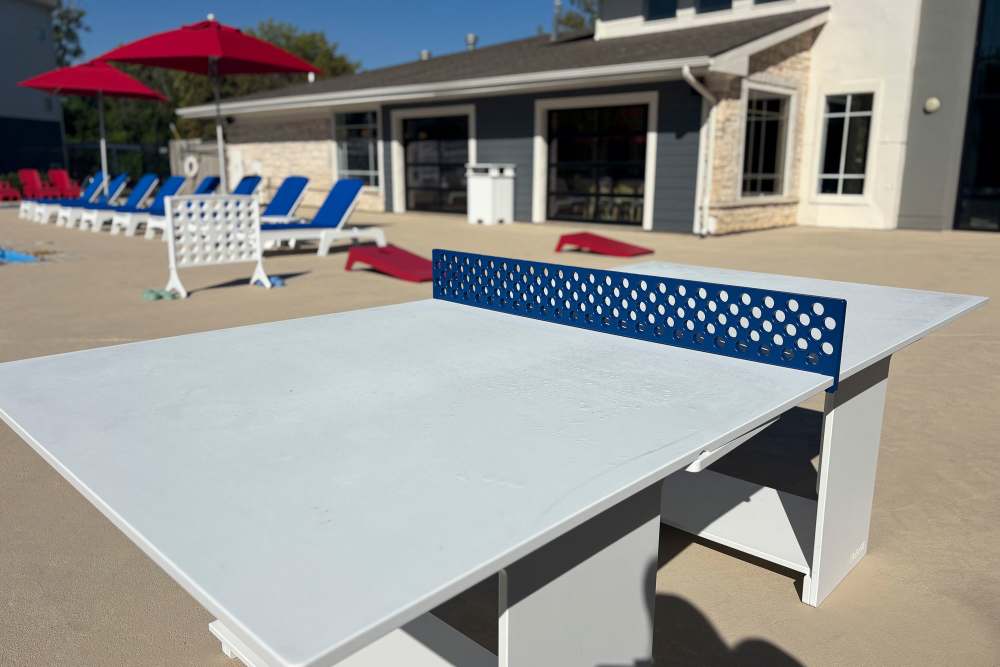 Outdoor table tennis at The Landing Lawrence 