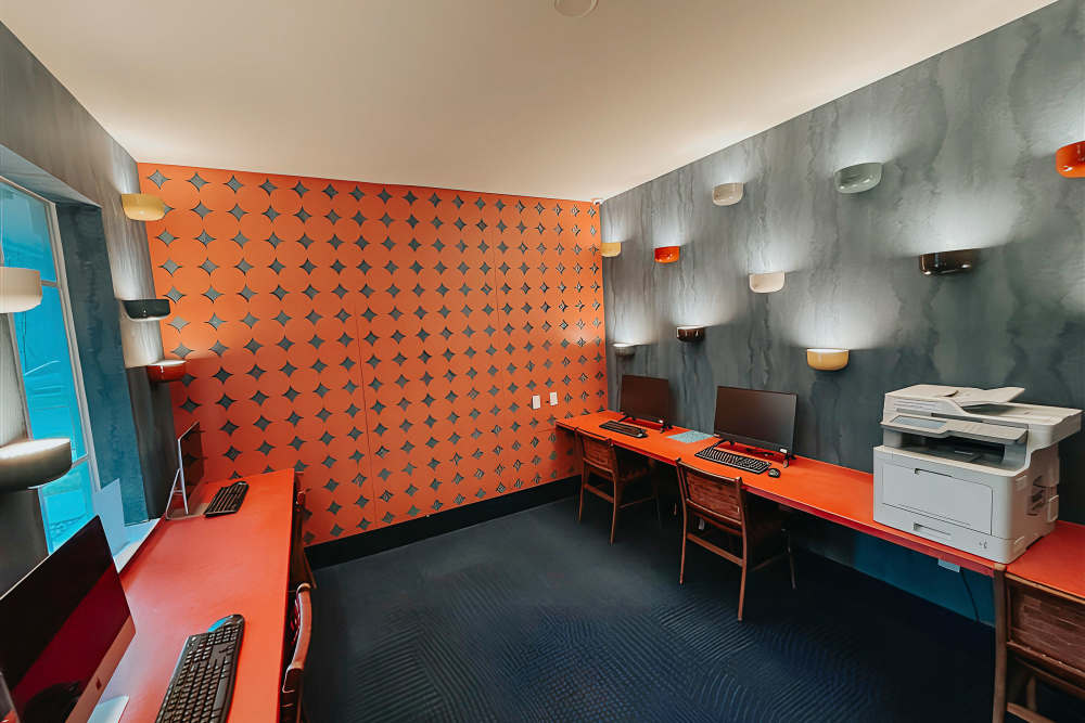 Computer and printer lab at The Landing Lawrence 