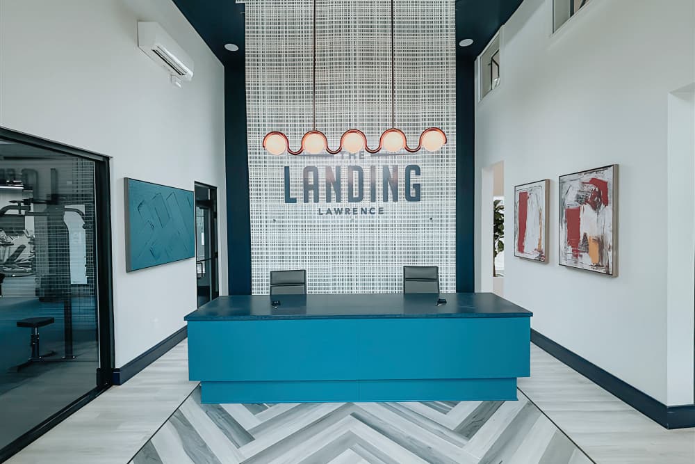 Reception desk at The Landing Lawrence 