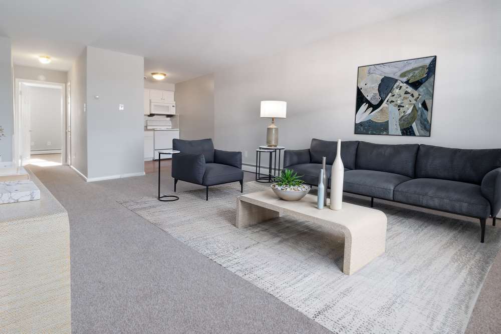 living room at Aston Pointe Apartments in Aston, Pennsylvania