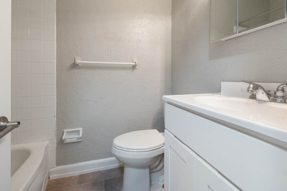 bathroom at Aston Pointe Apartments in Aston, Pennsylvania