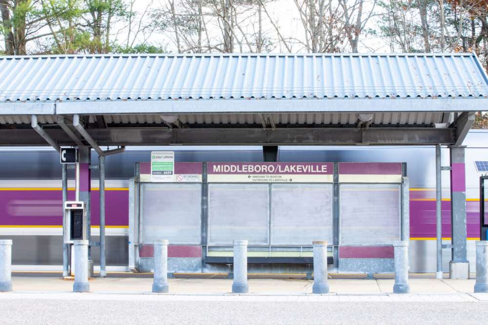 Bus stop near Kensington Court in Lakeville. MA