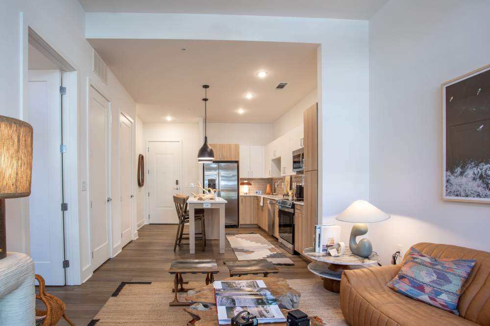 Living room at St. Albans Lofts in Raleigh, North Carolina