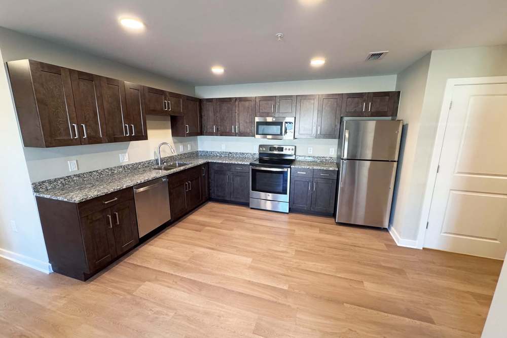 Apartment kitchen with energy-efficient appliances at Addison Grove in Avon Park,Florida