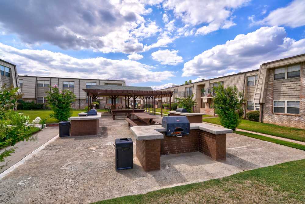 Grilling station at Council Crossing in Bethany, Oklahoma