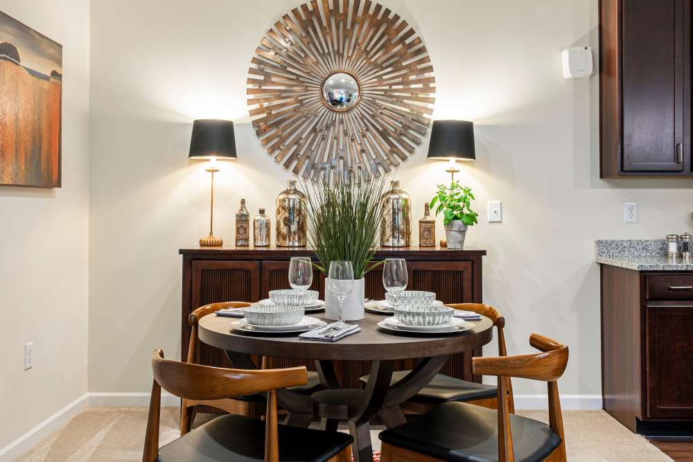 Dining area at Oasis at Montclair Apartments in Dumfries, Virginia