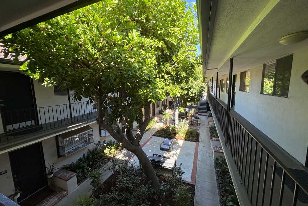 View of community from balcony at The Indie Glendale Collection in Glendale, California
