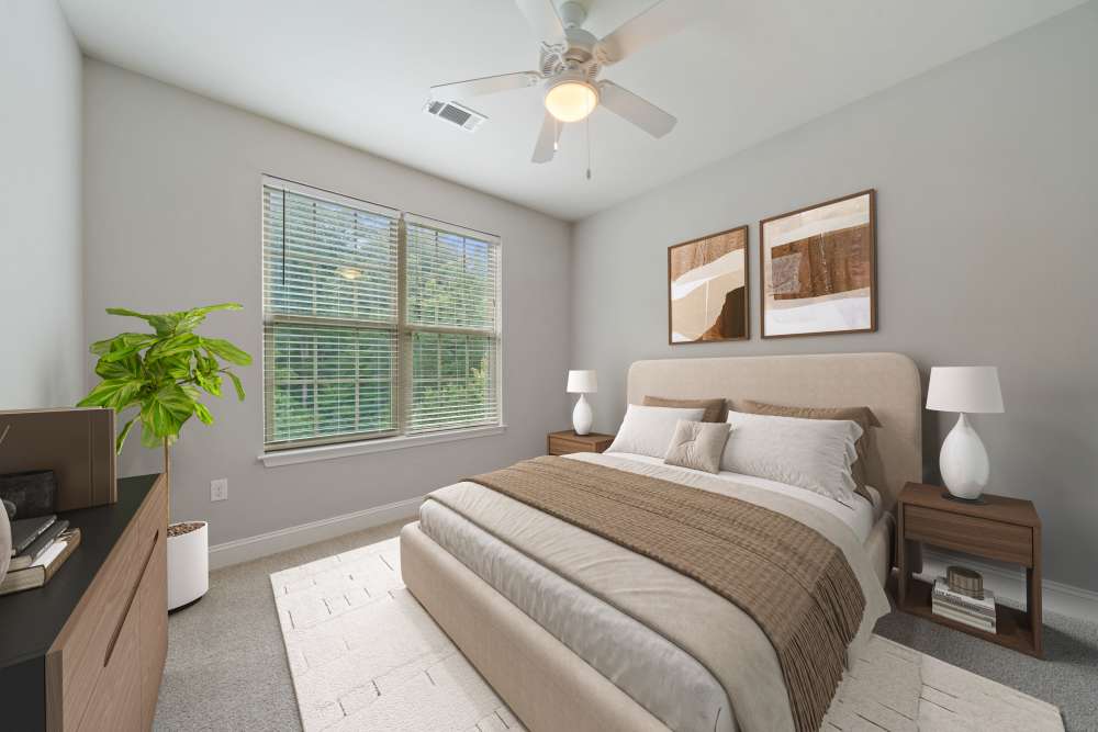 Asheville, NC Apartments - Retreat At Hunt Hill - Bedrooms with large windows for natural lighting