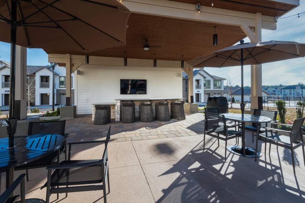 outdoor lounge area The Reserve at Patterson Place  durham NC luxury apartments
