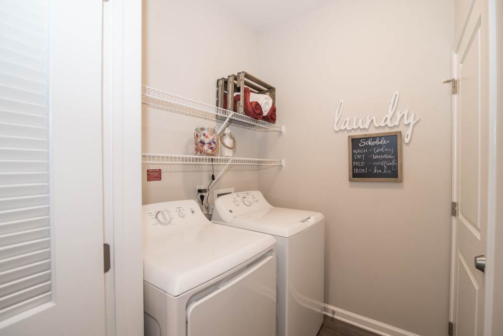 Washer and dryer at Lodge at Croasdaile Farm in Durham, North Carolina