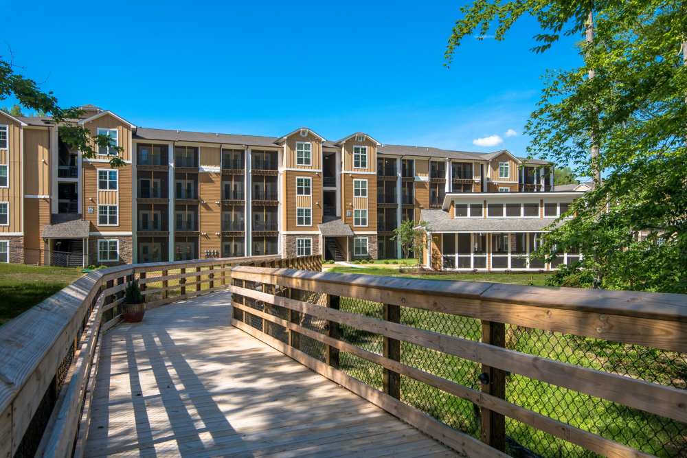 Walkway towards the property at Lodge at Croasdaile Farm in Durham, North Carolina