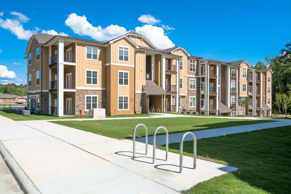 Building exterior with greenery at Lodge at Croasdaile Farm in Durham, North Carolina