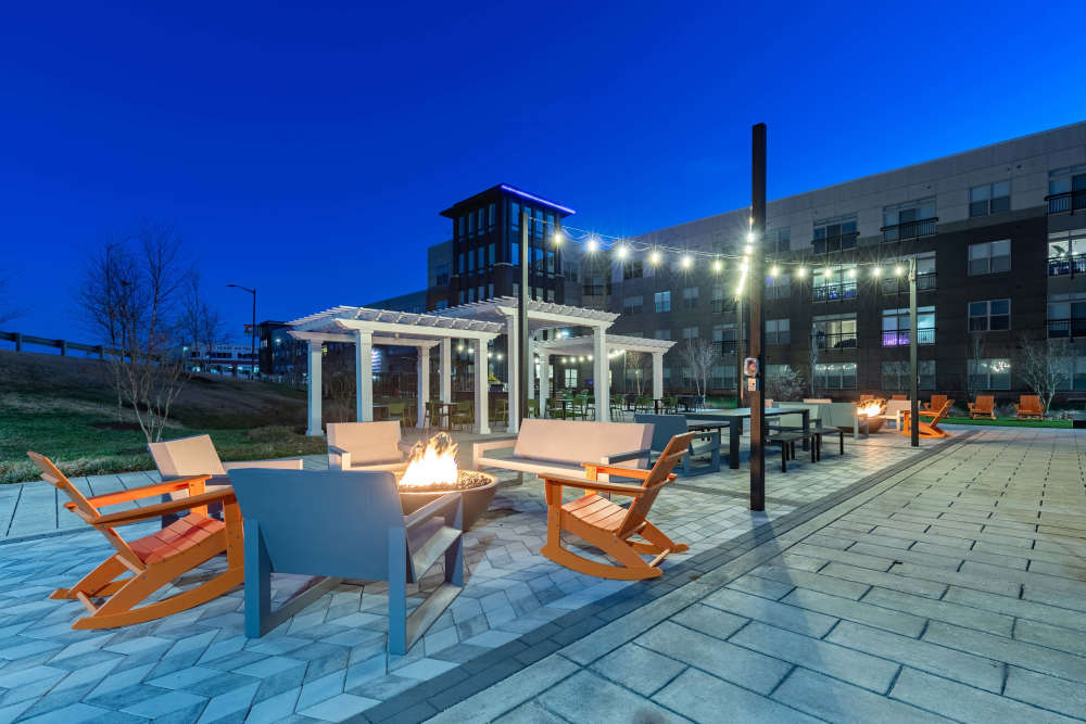 Outdoor seating area at The Residences at Annapolis Junction in Annapolis Junction, Maryland