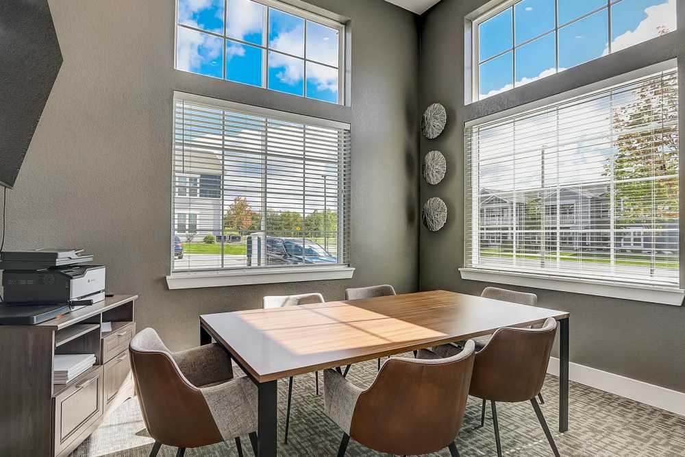 CLubhouse conference table at Wrenfield at Pleasant View in Madison, Wisconsin