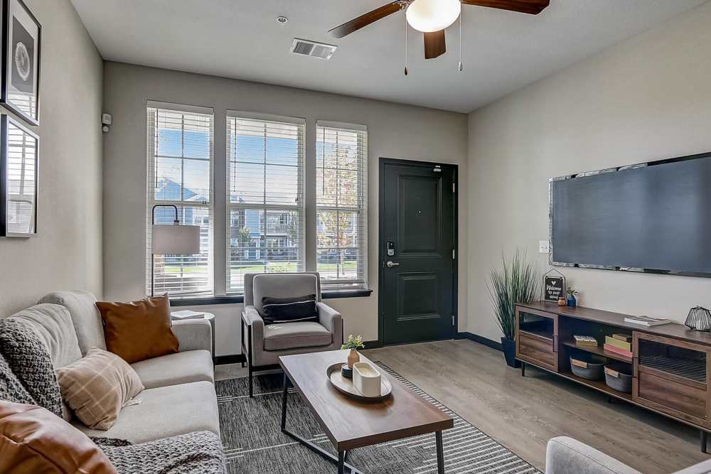 Living room at Wrenfield at Pleasant View in Madison, Wisconsin