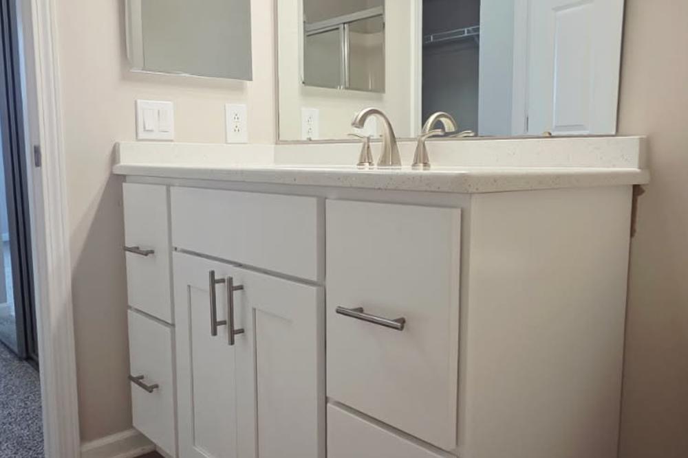 Model bathroom in apartment at Berkley Manor in Cranberry Twp, Pennsylvania