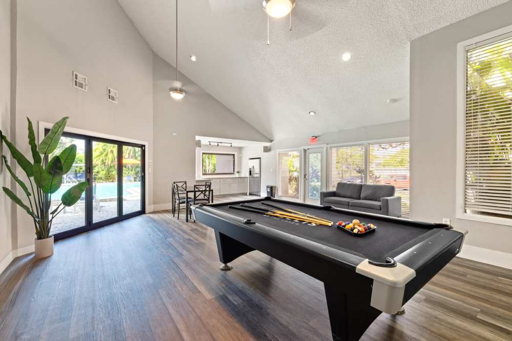 Model clubhouse with sports court at Trellis at the Lakes in St. Petersburg, Florida