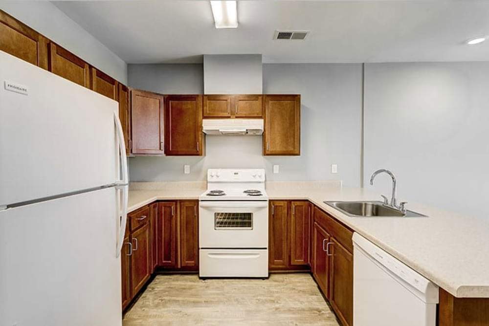 Modern kitchen at 300 North Apartments in Baltimore, Maryland