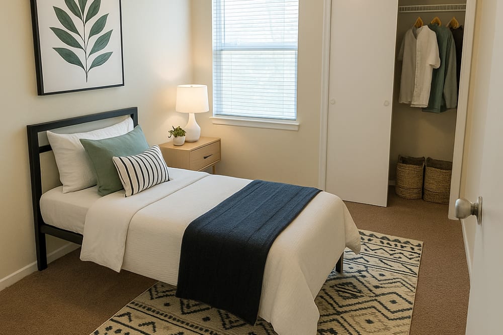 Bedroom at Tabby Villa Apartments in Savannah, Georgia