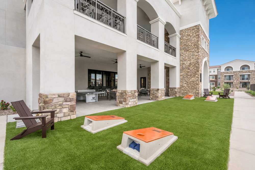 Cornhole Game at Tuscany at Gabriella Pointe in Gilbert, Arizona