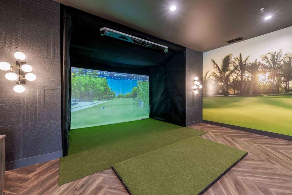 Modern Golf Simulator at Desert Meadows Apartments & Townhomes in Lancaster, California