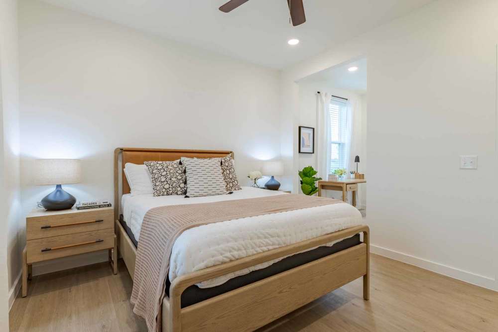 Bright bedroom in The Ramsay in Springdale, Arkansas