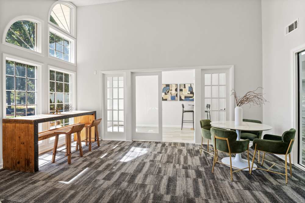Bright lounge area at Ascent Apartment Homes in Asheville, North Carolina