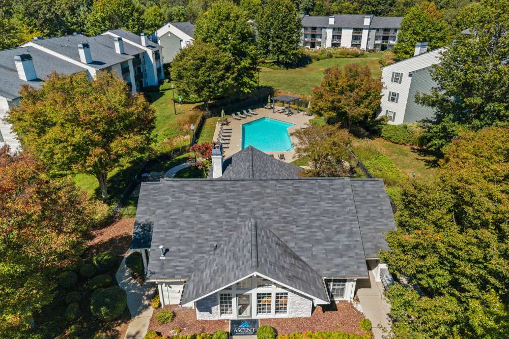 Aerial view of community at Ascent Apartment Homes in Asheville, North Carolina