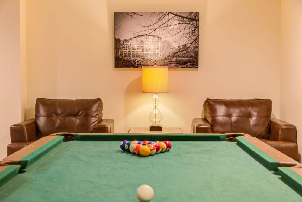 Pool table at The Residences at Lincoln Park in Dartmouth, Massachusetts