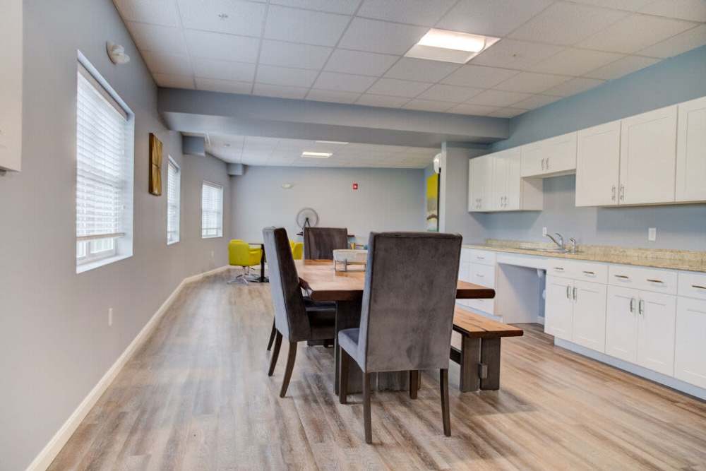 Community space at The Residences at Lincoln Park in Dartmouth, Massachusetts