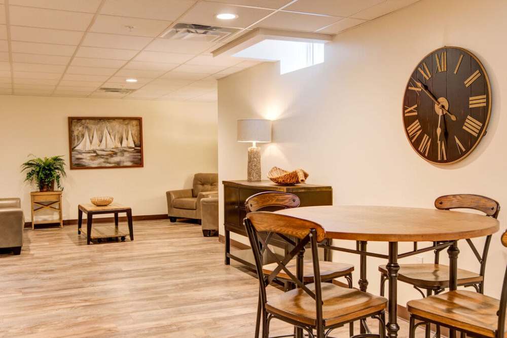 Lounge area at The Residences at Lincoln Park in Dartmouth, Massachusetts