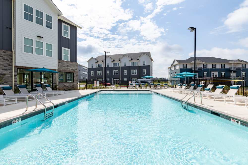 Enjoy our pool and poolside deck at The Ramsay in Springdale, Arkansas