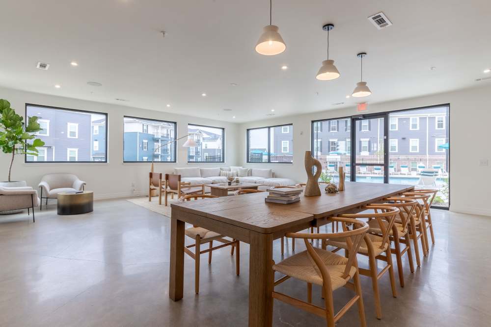 Open community meeting space in The Ramsay in Springdale, Arkansas