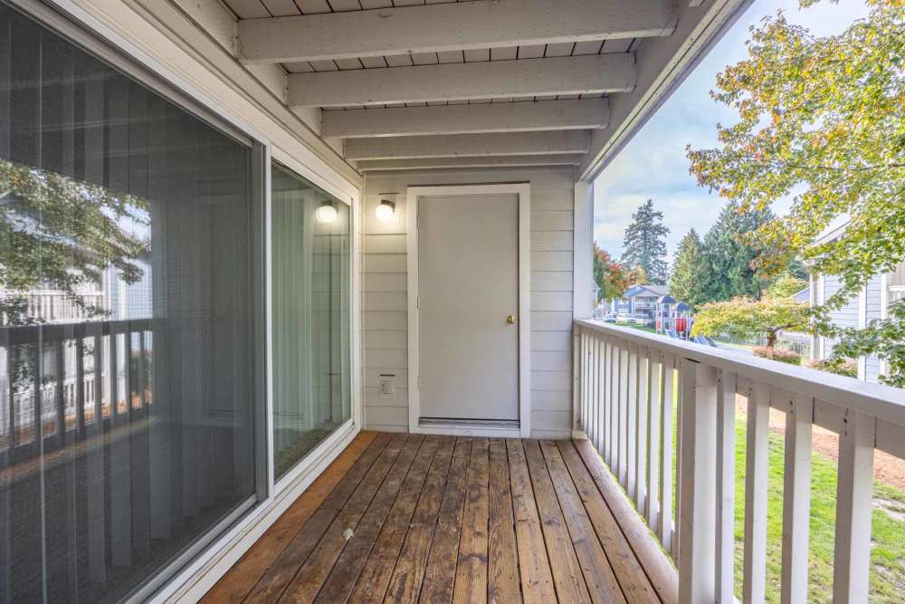 Balcony area at Tualatin View Apartments, Portland, Oregon