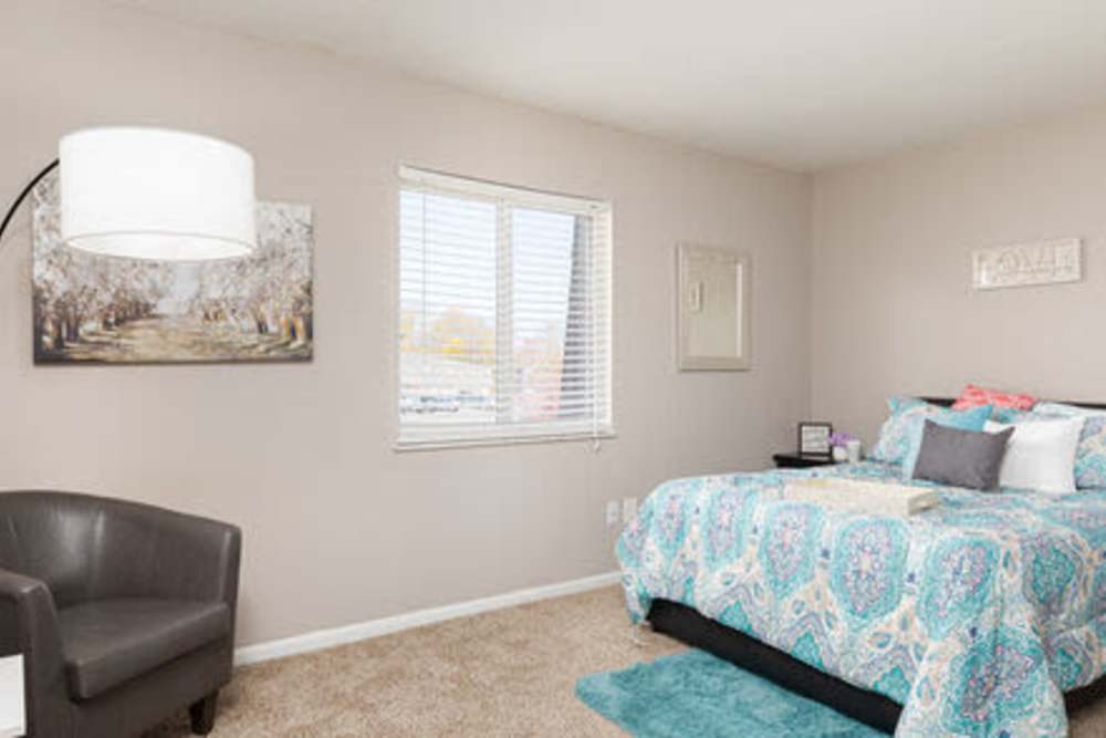 Bedroom in an apartment at Maple Oaks in Middletown, Ohio