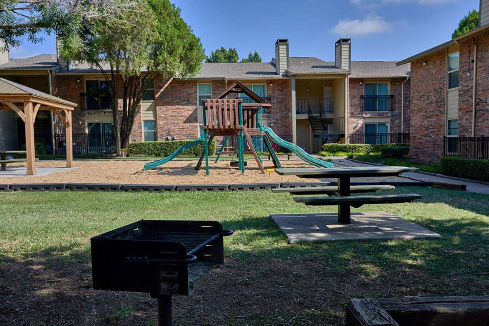 Community playground at Rochelle Plaza in Irving, Texas