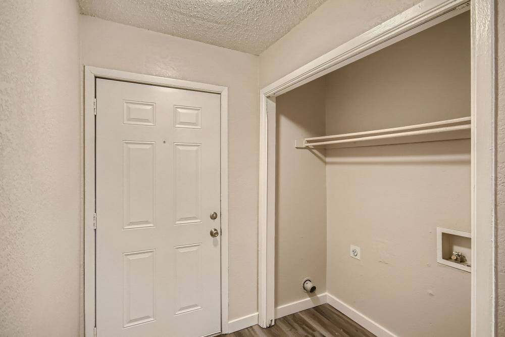 Washer and dryer connection at Rochelle Plaza in Irving, Texas