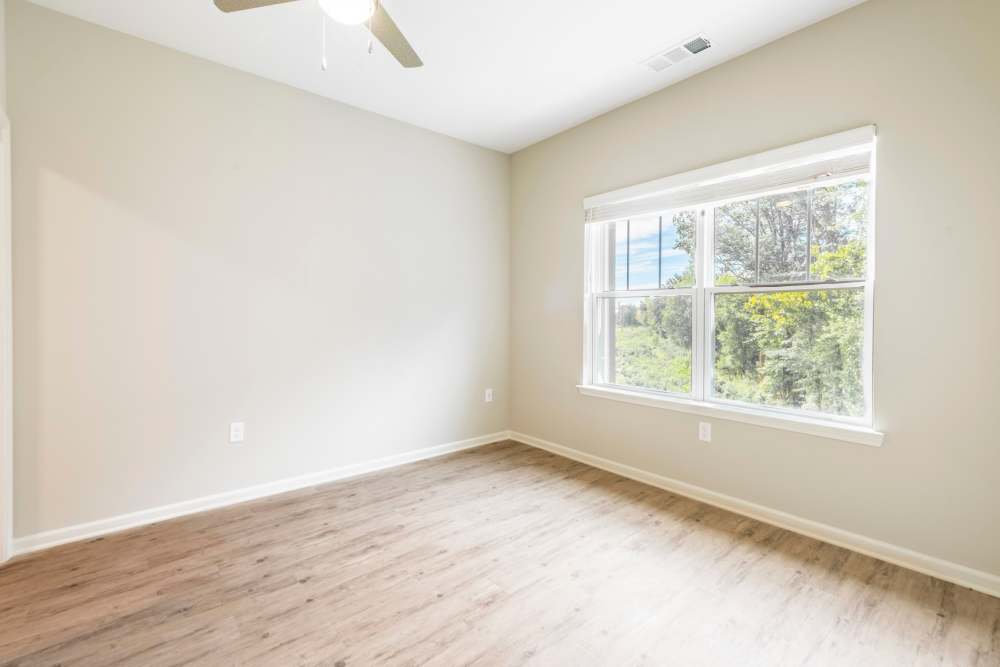 Unfurinshed bedroom with window  at Jefferson Green in Louisville, Kentucky