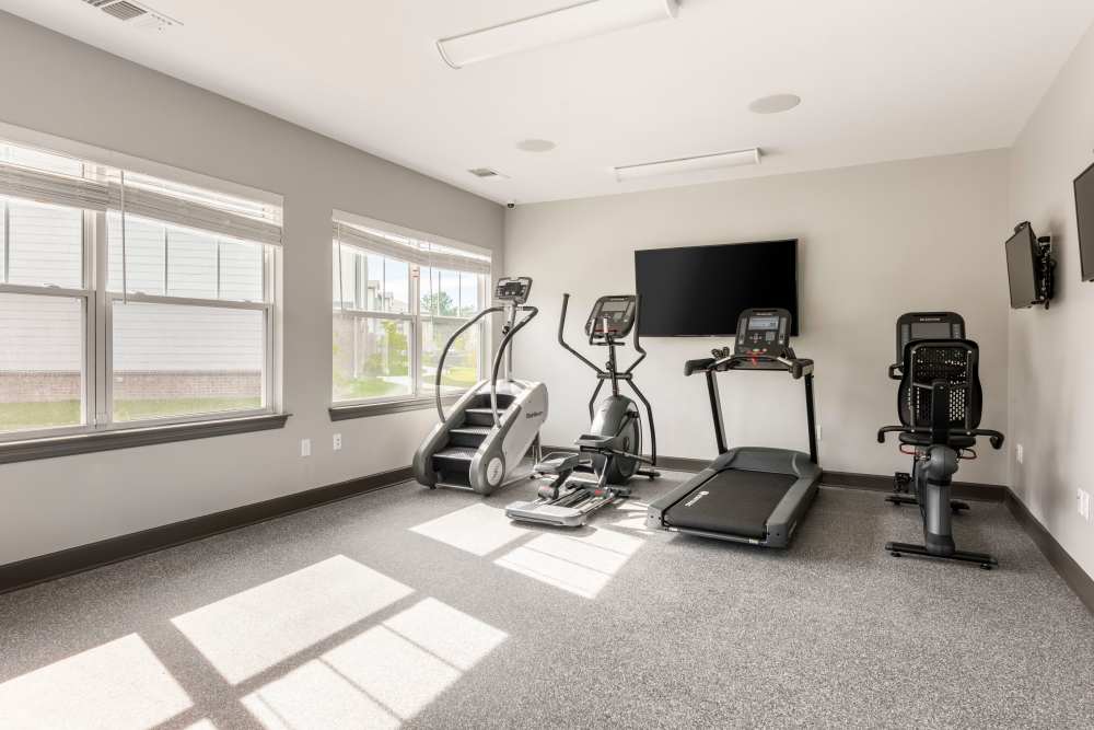 Fitness center with latest gym equipment at Jefferson Green in Louisville, Kentucky