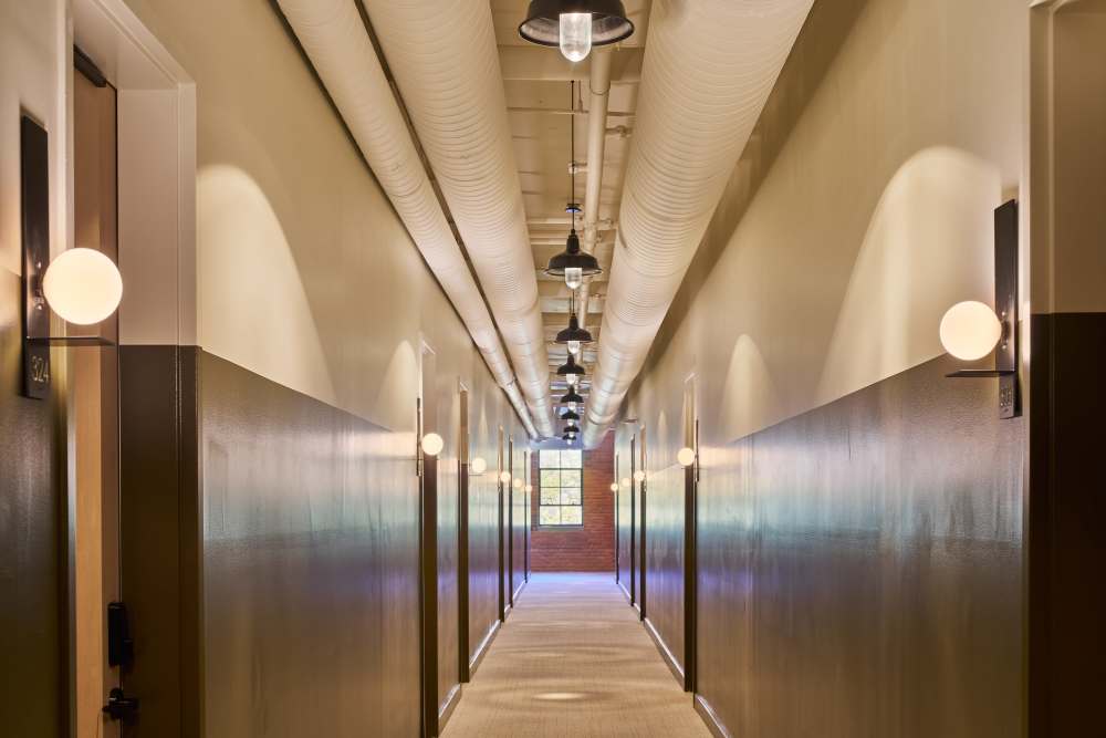 hallway at Detroit Living in Detroit, Michigan