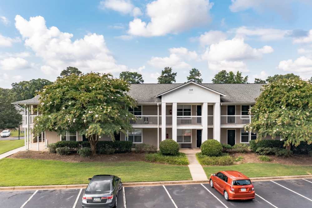 Lots of parking in the welcoming neighborhood at The Victor in Greenville, South Carolina