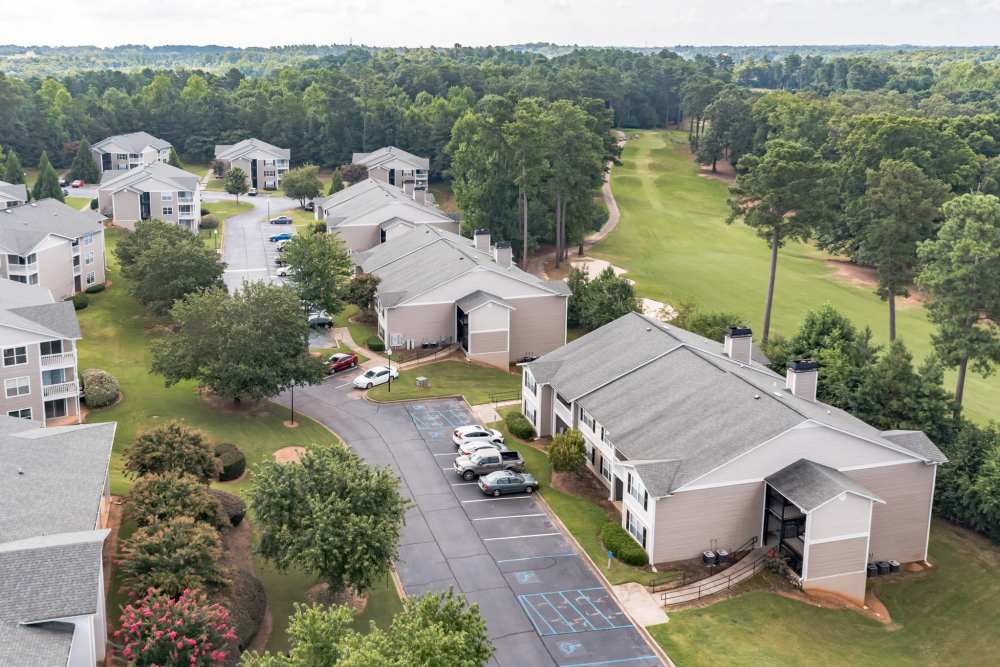Aerial view of the community at The Victor in Greenville, South Carolina