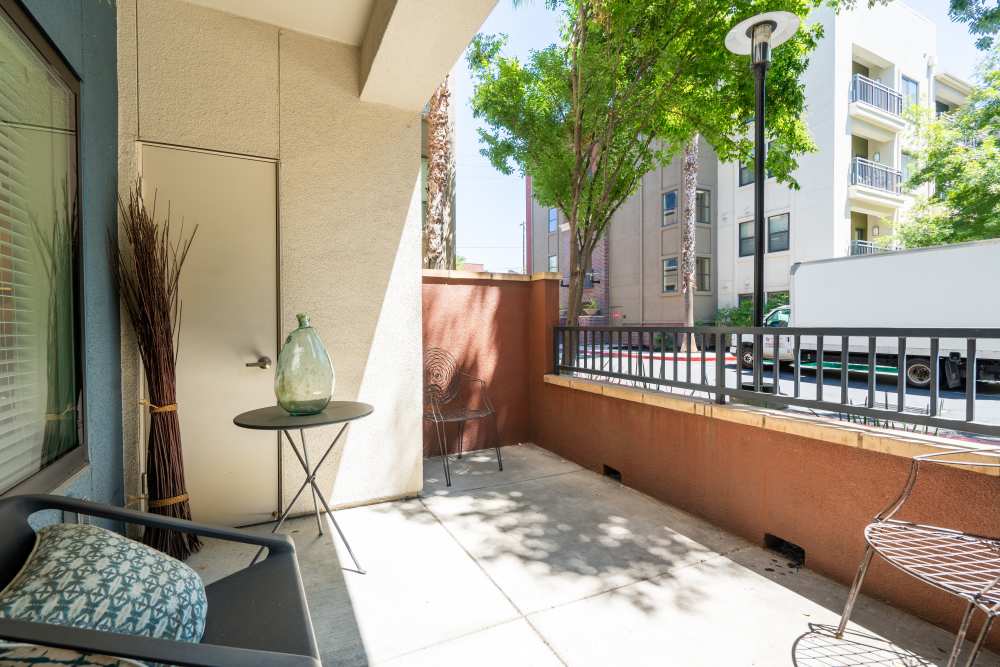 Private balcony at LINQ Midtown in Sacramento,California