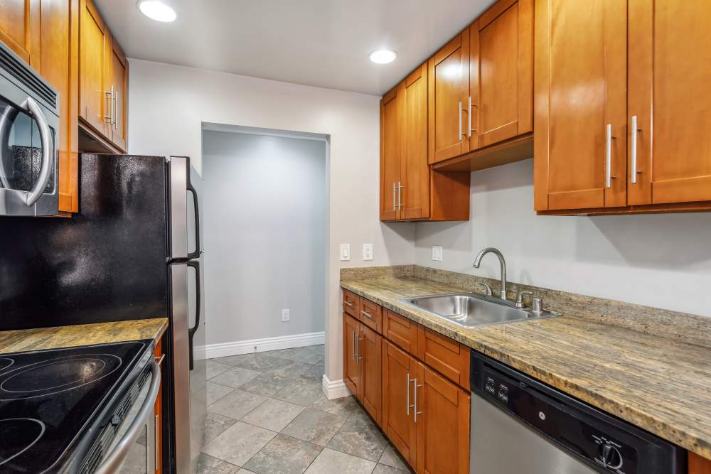 Granite countertops in the kitchen at Regency Plaza Apartment Homes in Martinez, California