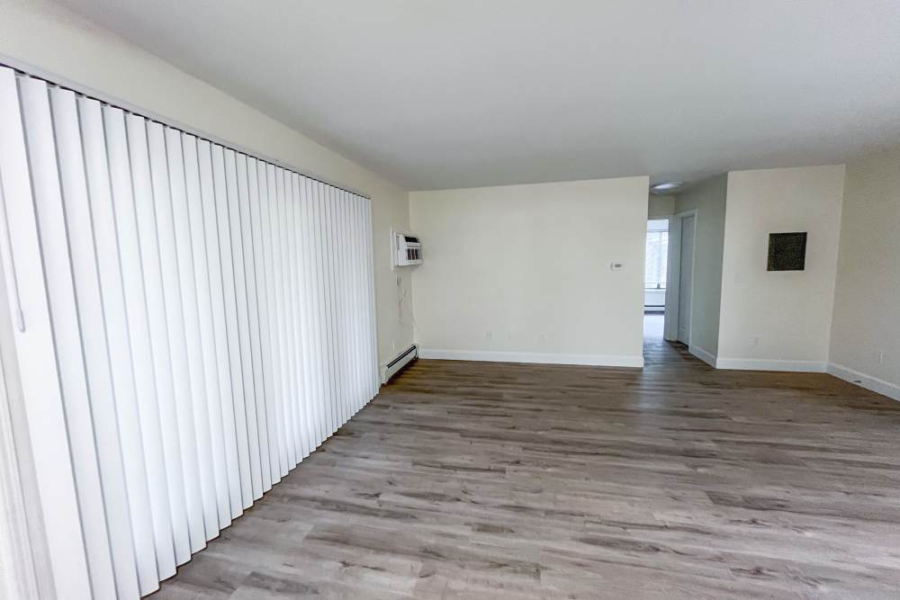 Open layout carpeted living room at Mill Pond (Brooklyn) in Brooklyn, Michigan